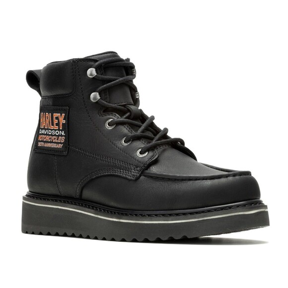 Genuine Mens 7.5 Black Harley Davidson 120th Beau 6-Inch Black Leather NIB New main image 4
